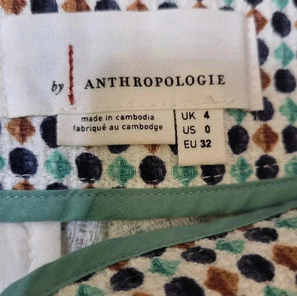 Anthropologie High Waist Multicolored Cotton Blend Georgie Scalloped Shorts(4) - Picture 9 of 11